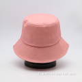 Chapeau de seau en coton extérieur rose